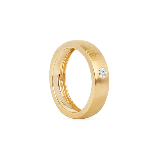 Minimalist 18 Karat Yellow Gold And Diamond Finger Ring,,hi-res 2