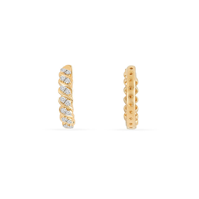 Tanishq 18 KT Twisted Diamond Hoop Earrings for Women 3