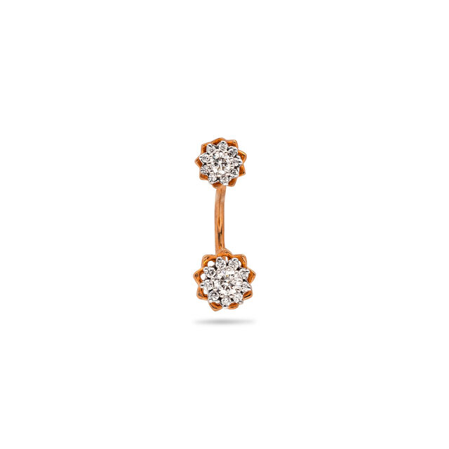 Rose Gold Floral Drop Studs,,hi-res 