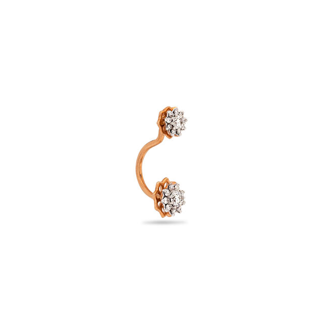 Rose Gold Floral Drop Studs,,hi-res 2