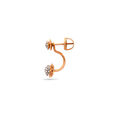 Rose Gold Floral Drop Studs,,hi-res 3