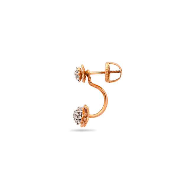 Rose Gold Floral Drop Studs,,hi-res 3