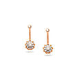 Rose Gold Floral Drop Studs,,hi-res 4