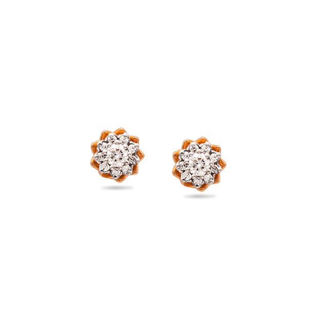Rose Gold Floral Drop Studs,,hi-res 5