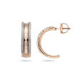 Filigree Inspired Rose Gold and Diamond Hoop Earrings,,hi-res 2