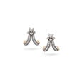 Crescent Inspired Diamond and Gold Stud Earrings,,hi-res 