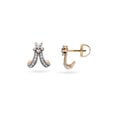 Crescent Inspired Diamond and Gold Stud Earrings,,hi-res 2