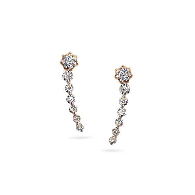Cascading Gold and Diamond Drop Earrings,,hi-res 