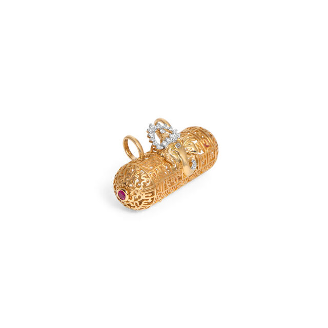 Divine 18 Karat Yellow Gold And Diamond Studded Ganesha Motif Mangalsutra Pendant 4