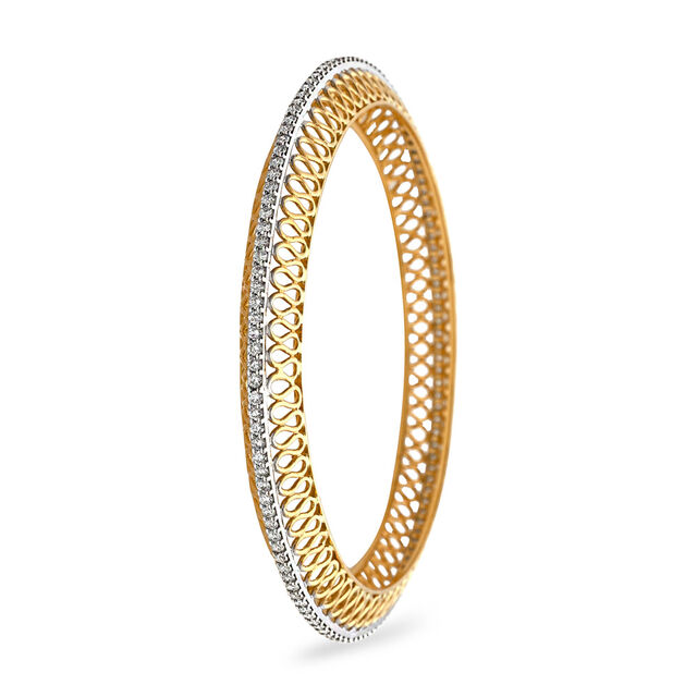Infinity Inspired Diamond and Gold Eternity Bangle,,hi-res 2
