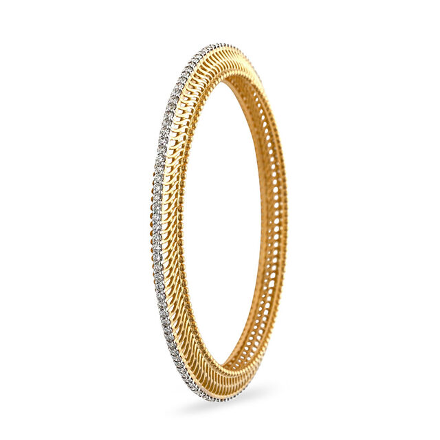 Swirl Motif Diamond and Gold Eternity Bangle,,hi-res 2