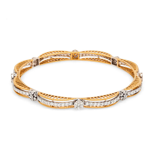 Floret Diamond and Gold Eternity Bangle,,hi-res 