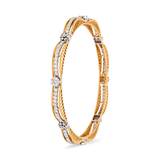 Floret Diamond and Gold Eternity Bangle,,hi-res 2