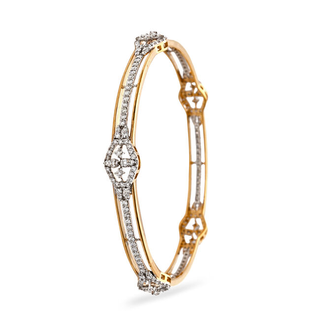 Elegant Diamond and Gold Eternity Bangle,,hi-res 2