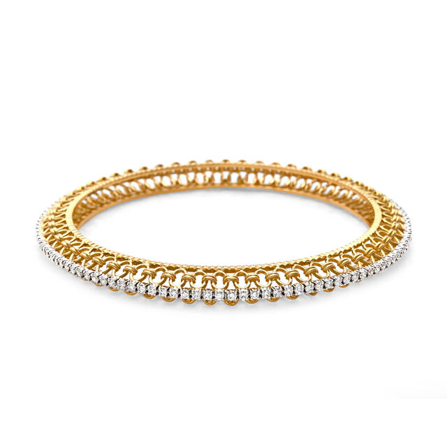 Radiant Knot Diamond and Gold Eternity Bangle,,hi-res 