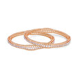 18 karat Rose Gold Chimes Elite Collection American Diamond Bangles for Women 