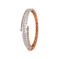 Floral Fern Diamond and Rose Gold Bangle,,hi-res 2