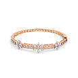Floral Diamond and Rose Gold Bangle,,hi-res 