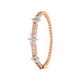 Floral Diamond and Rose Gold Bangle,,hi-res 2