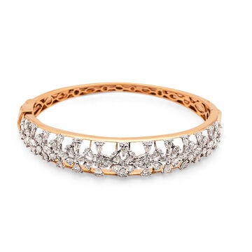 Radiant Diamond and Rose Gold Bangle