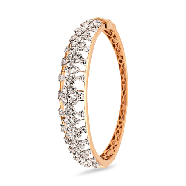 Radiant Diamond and Rose Gold Bangle,,hi-res 2