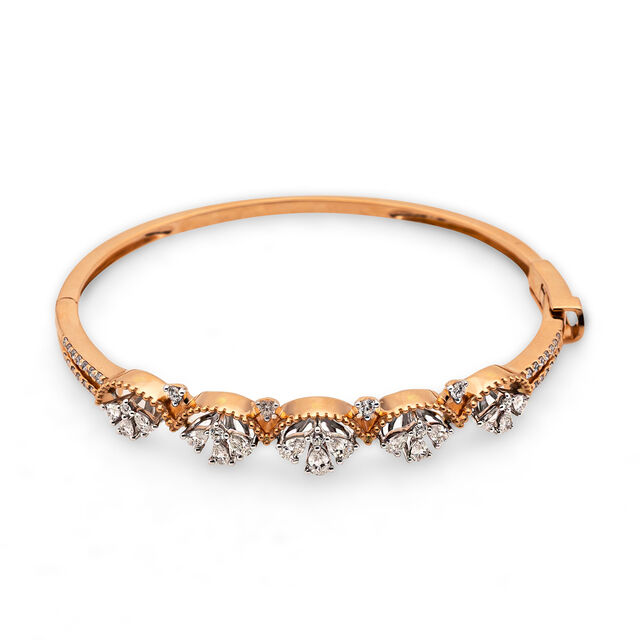 Elegant Diamond and Rose Gold Bangle,,hi-res 