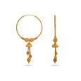Graceful Gold Hoops Earrings with Tassel Accents,,hi-res 3