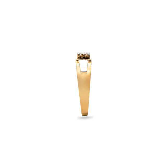 Yellow and White Gold Ring with Diamond Studs for Men 3