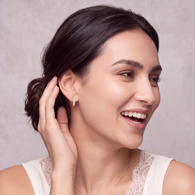 Dainty Diamond Hoop Earrings 3