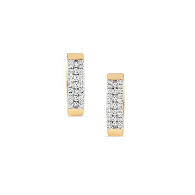 Dainty Diamond Hoop Earrings 