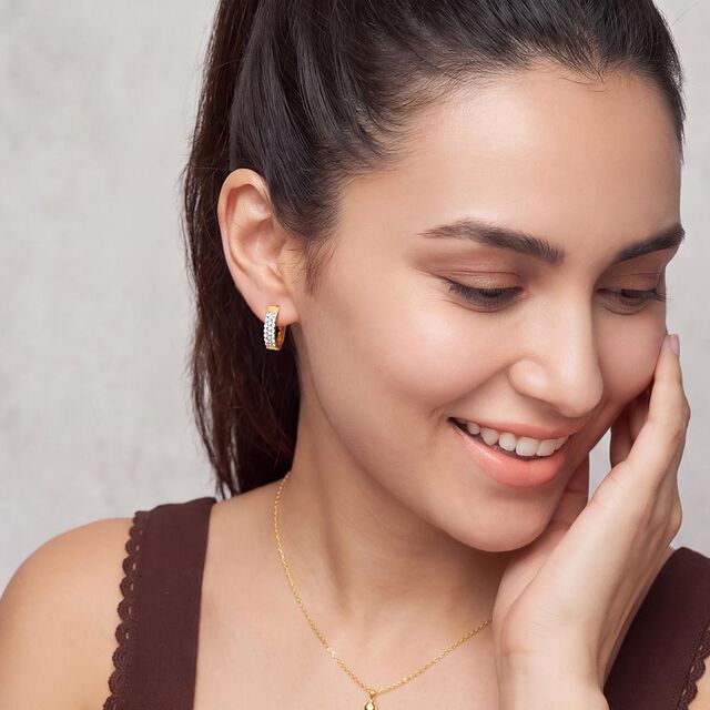 Dainty Diamond Hoop Earrings 2