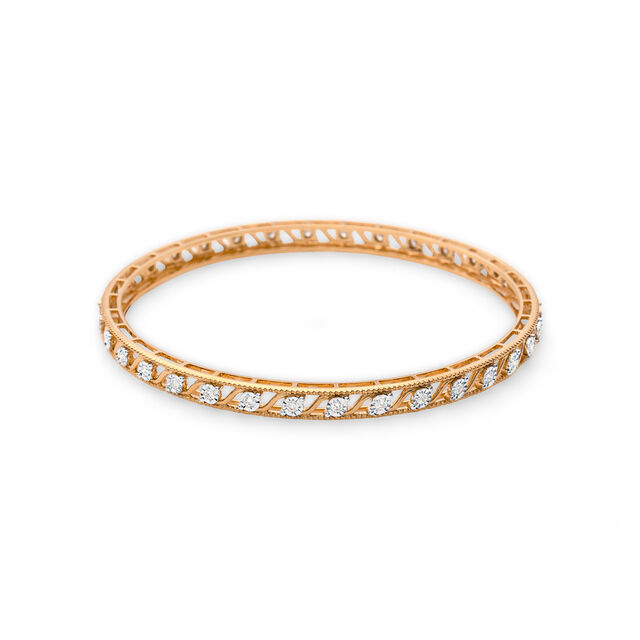 Elegant Heritage Gold and Diamond Bangle,,hi-res 