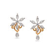 Diamond and Gold Blossom Earrings,,hi-res 