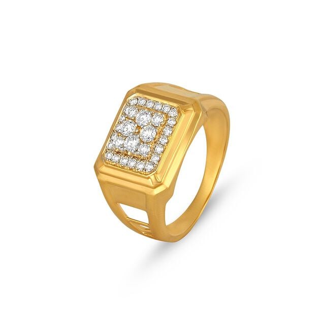 Regal 18 Karat Yellow Gold And Diamond Finger Ring 3