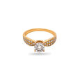 Charming Gold and Diamond Shoulder Stone Ring,,hi-res 