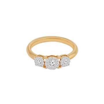 Tanishq 18 KT Three Stone Gold Ring for Women
