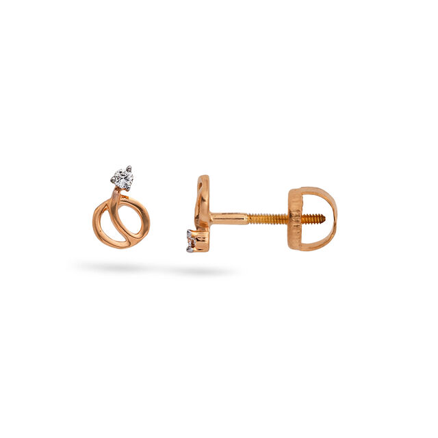Elegant Gold and Diamond Stud Earrings,,hi-res 2