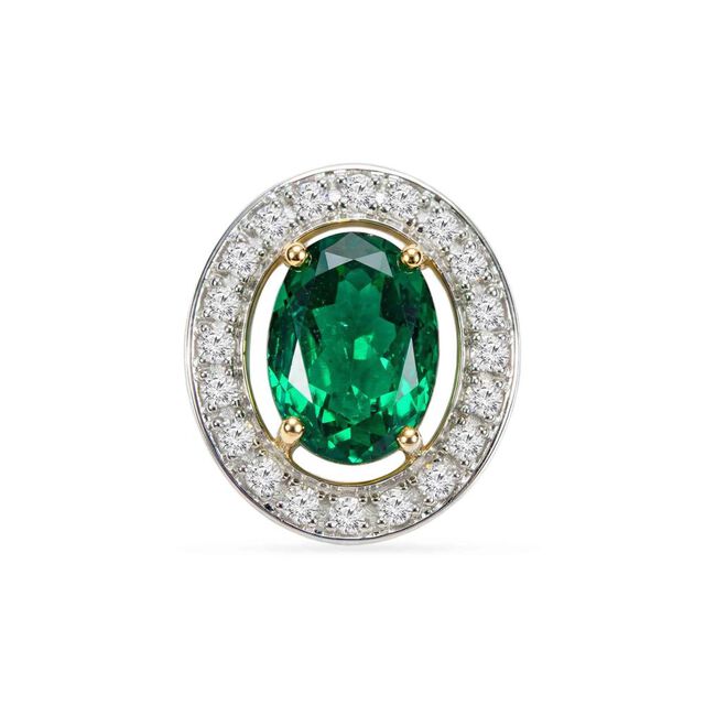 Tanishq 18 KT Emerald Halo Setfor Women 2