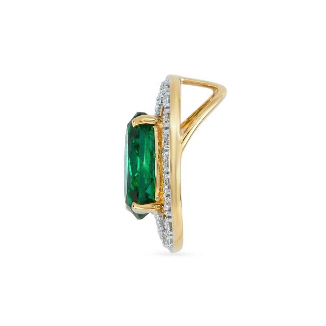 Tanishq 18 KT Emerald Halo Setfor Women 3