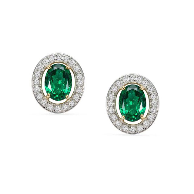 Tanishq 18 KT Emerald Halo Setfor Women 4
