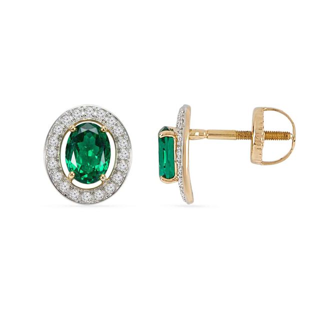 Tanishq 18 KT Emerald Halo Setfor Women 5