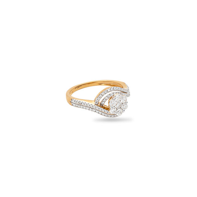 Floral Diamond Cluster Ring,,hi-res 