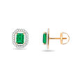 Green Gemstone and Diamond Stud Earrings,,hi-res 2