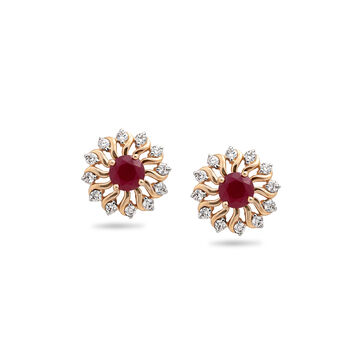 Timeless Traditional Floral Diamond Stud Earrings