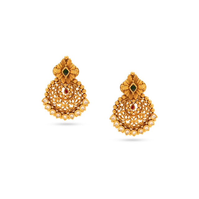 Treasured Kundan Chandbali Necklace Set,,hi-res 2