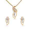 Elegant Gold & Diamond Leaf Pendant 