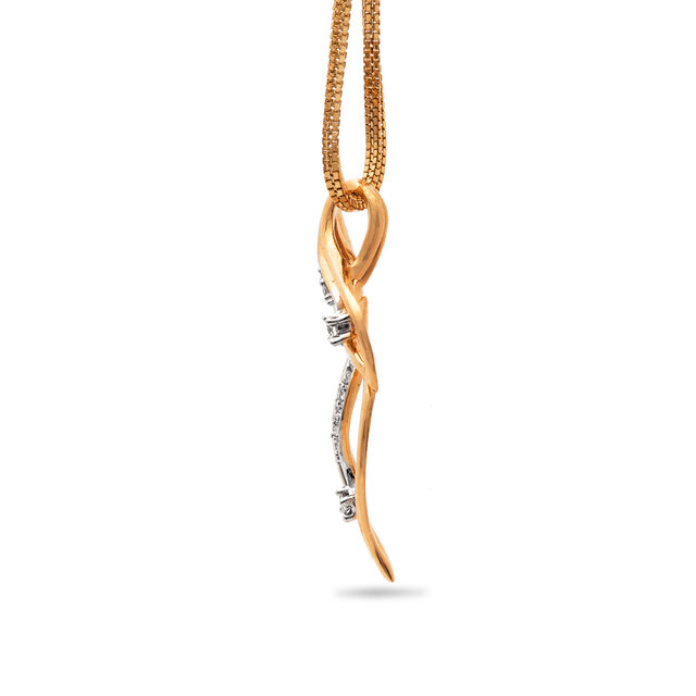 Elegant Gold & Diamond Leaf Pendant 3