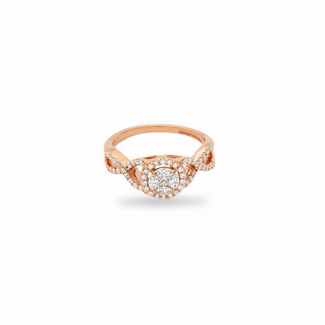 Infinity Knot Rose Gold Ring,,hi-res 