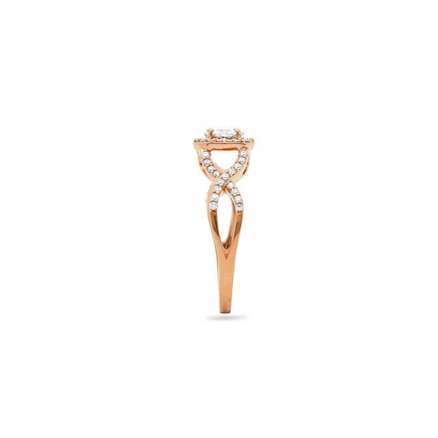 Infinity Knot Rose Gold Ring,,hi-res 3