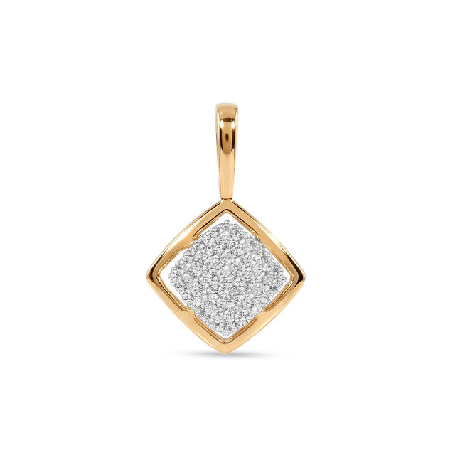 Tanishq 18 KT Square Diamond Pendantfor Women 
